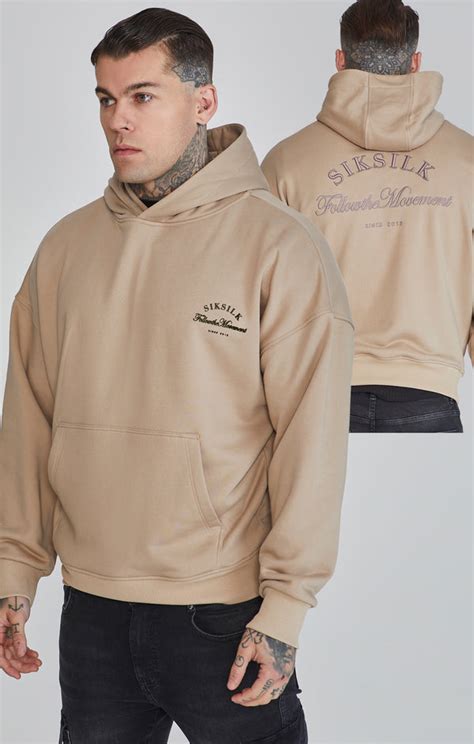 men's beige graphic hoodie.